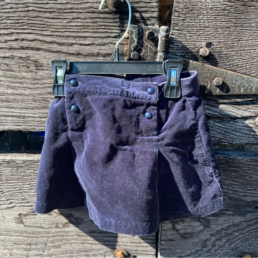 Janie & Jack Navy Velour Skirt